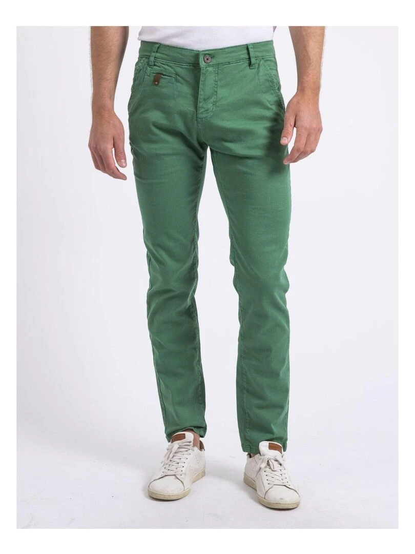 Pantalon chino slim CODY Vert