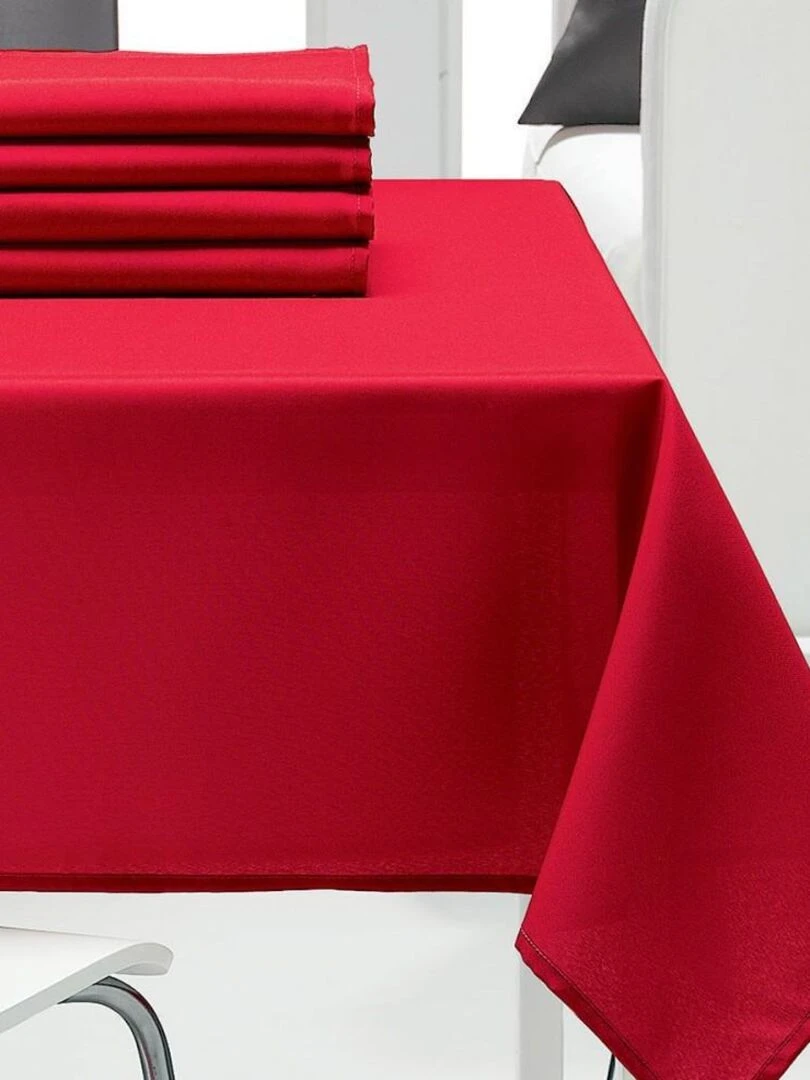Nappe rectangulaire 140x240 cm uni rouge Rouge