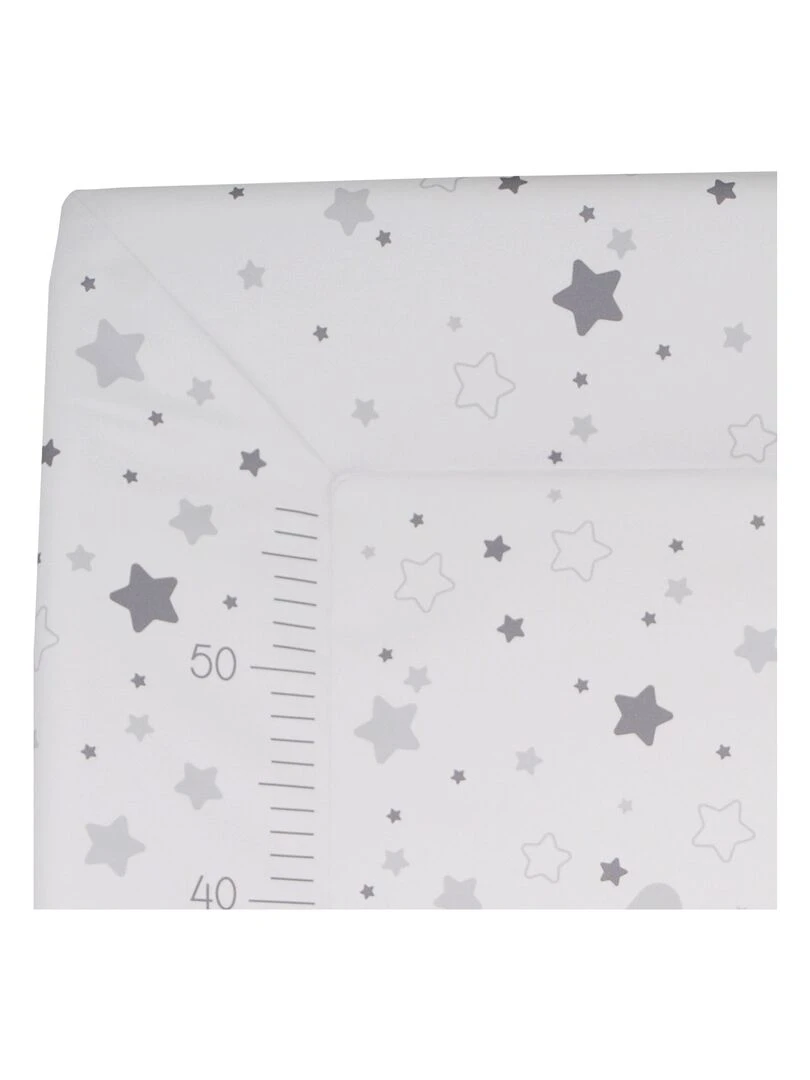 Matelas à langer Luxe 50x70 cm Etoiles grises + toise   Gris