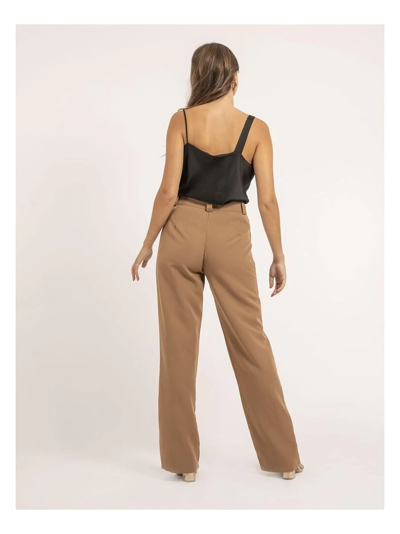 Pantalon coupe droite ELSY Marron caramel
