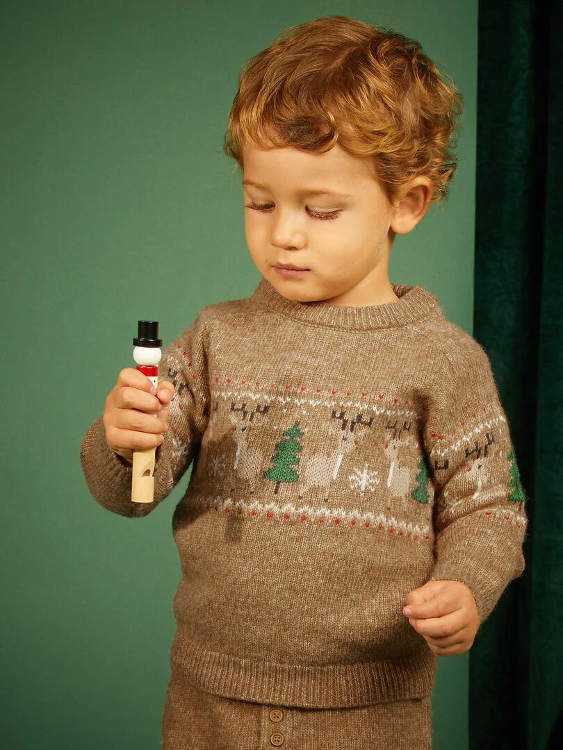 Pull de Noël avec motif fantaisie   Marron