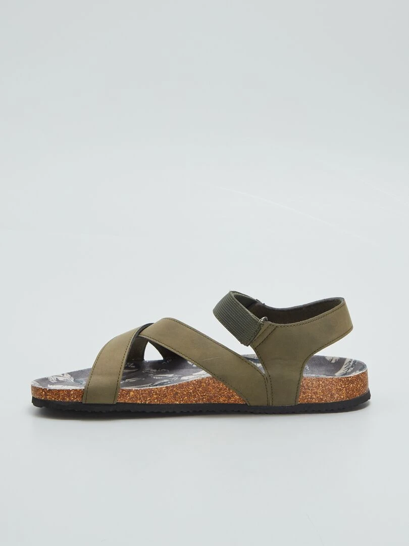 Sandales à scratch   Kaki