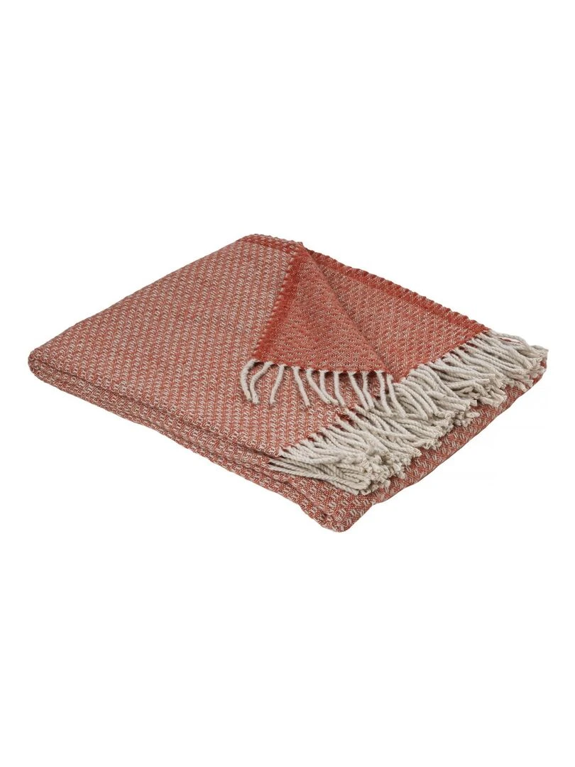 Plaid en mélange de matière Rose clair