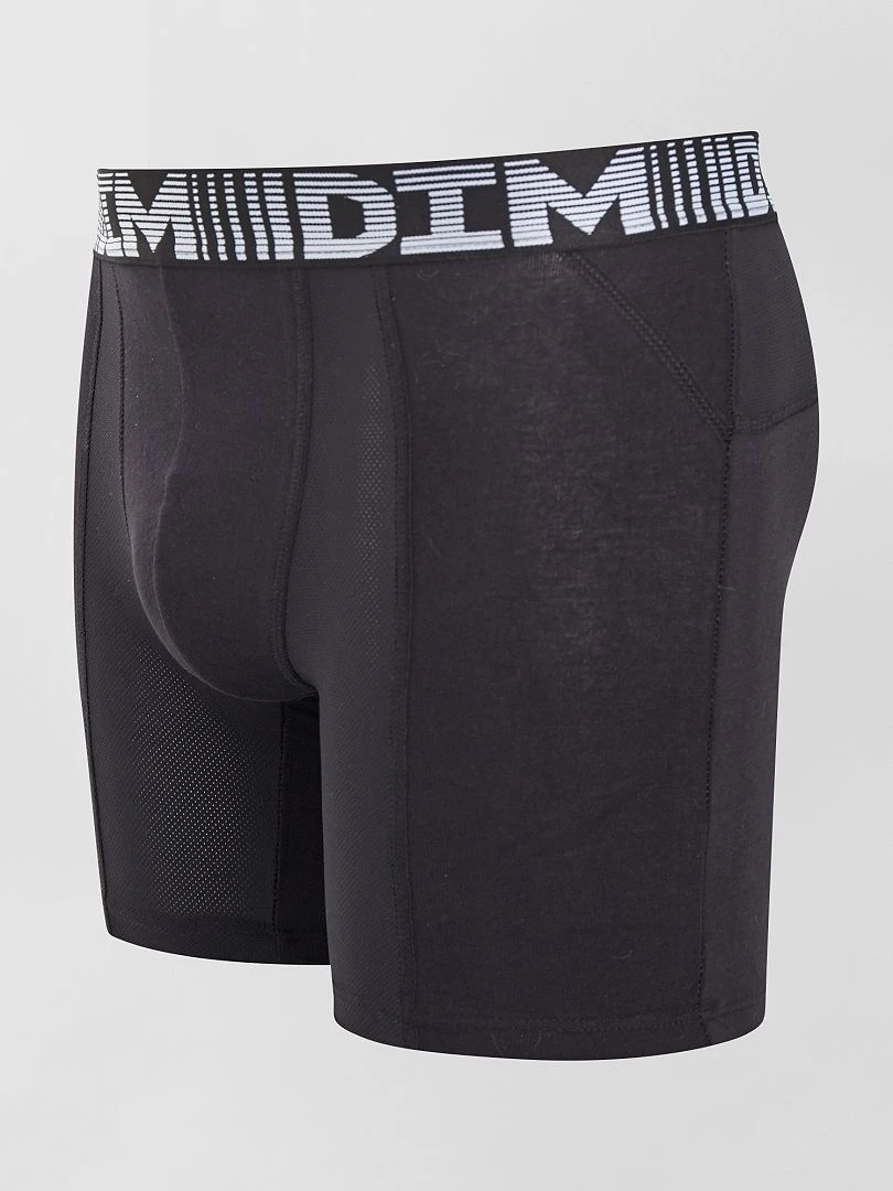 Lot de 2 boxers longs 3D Flex air 'DIM'   gris/noir