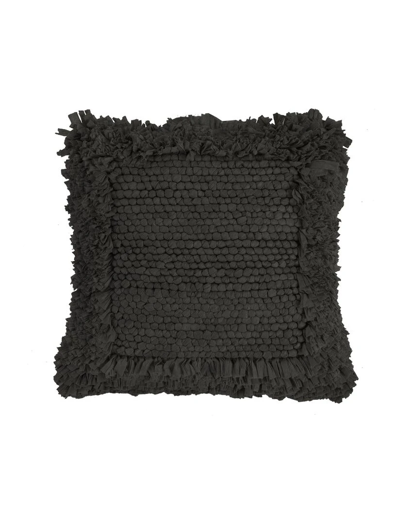 Coussin chindi paper noir en viscose 'Deko&co' Noir