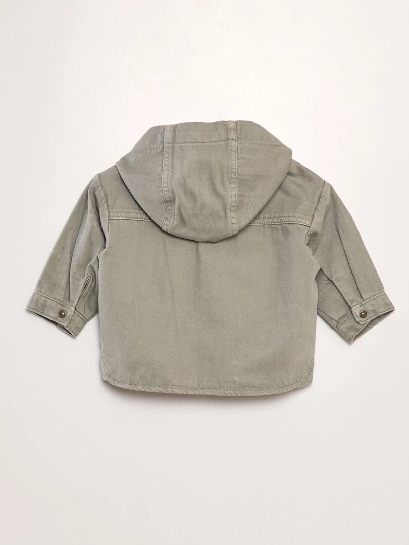 Veste en jean avec col à capuche Vert