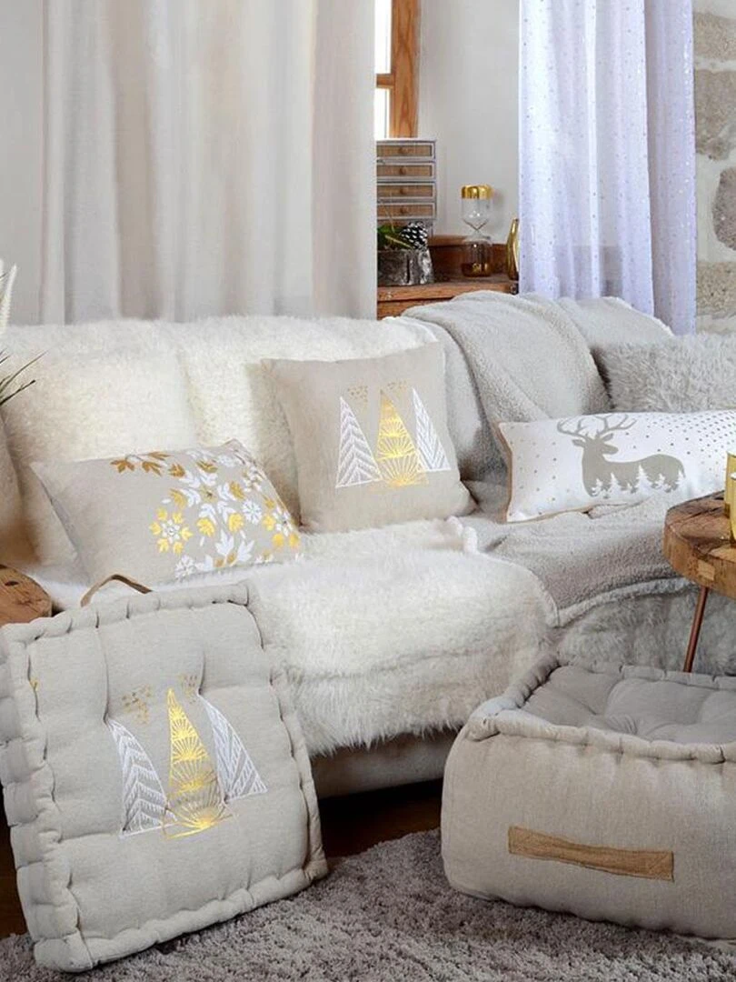 Plaid avec    Effet Poil de Mouton   Blanc