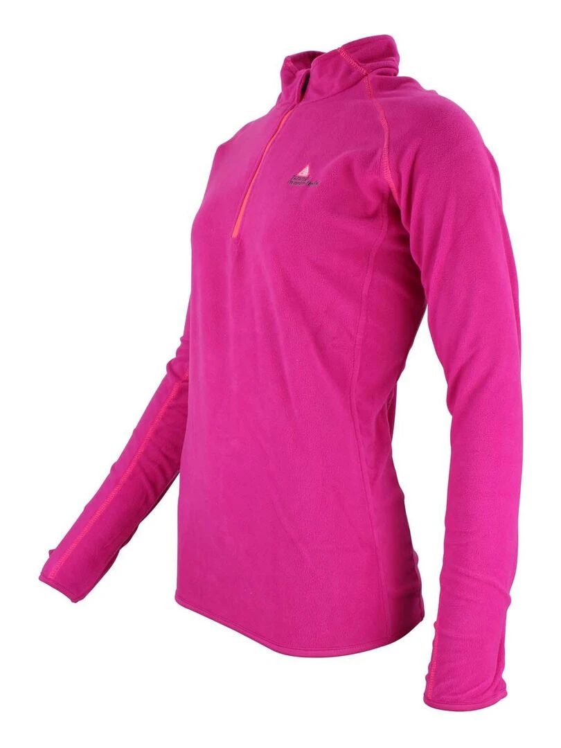 Sweat polaire 1/2 zip femme AFINE   Rose fushia