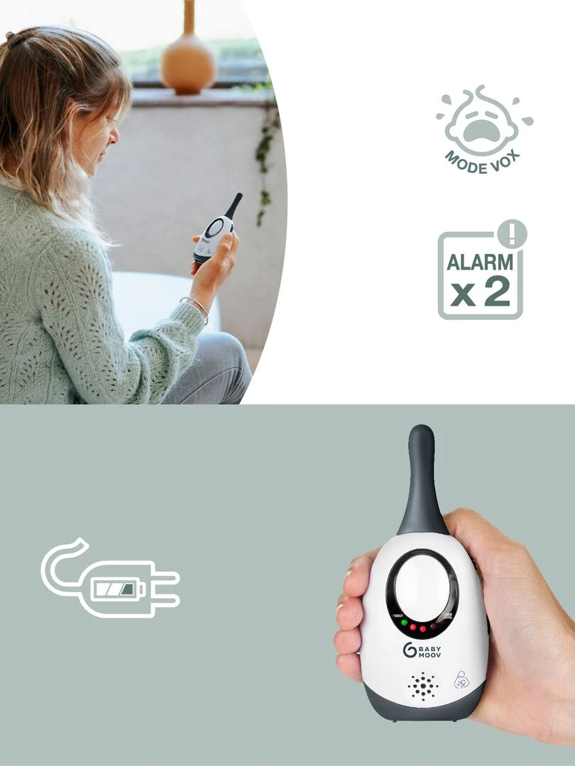Babyphone Audio 300m simply Care Babymoov   Blanc