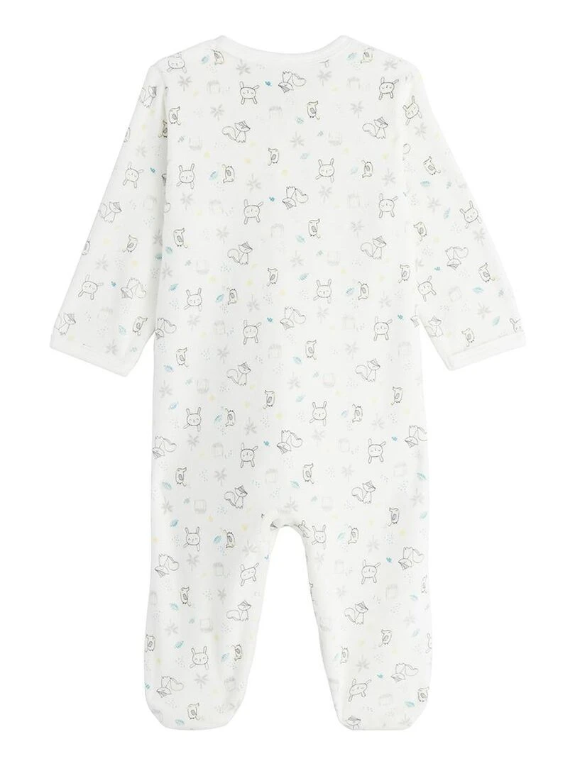 Pyjama bébé en velours Tropicland Ecru