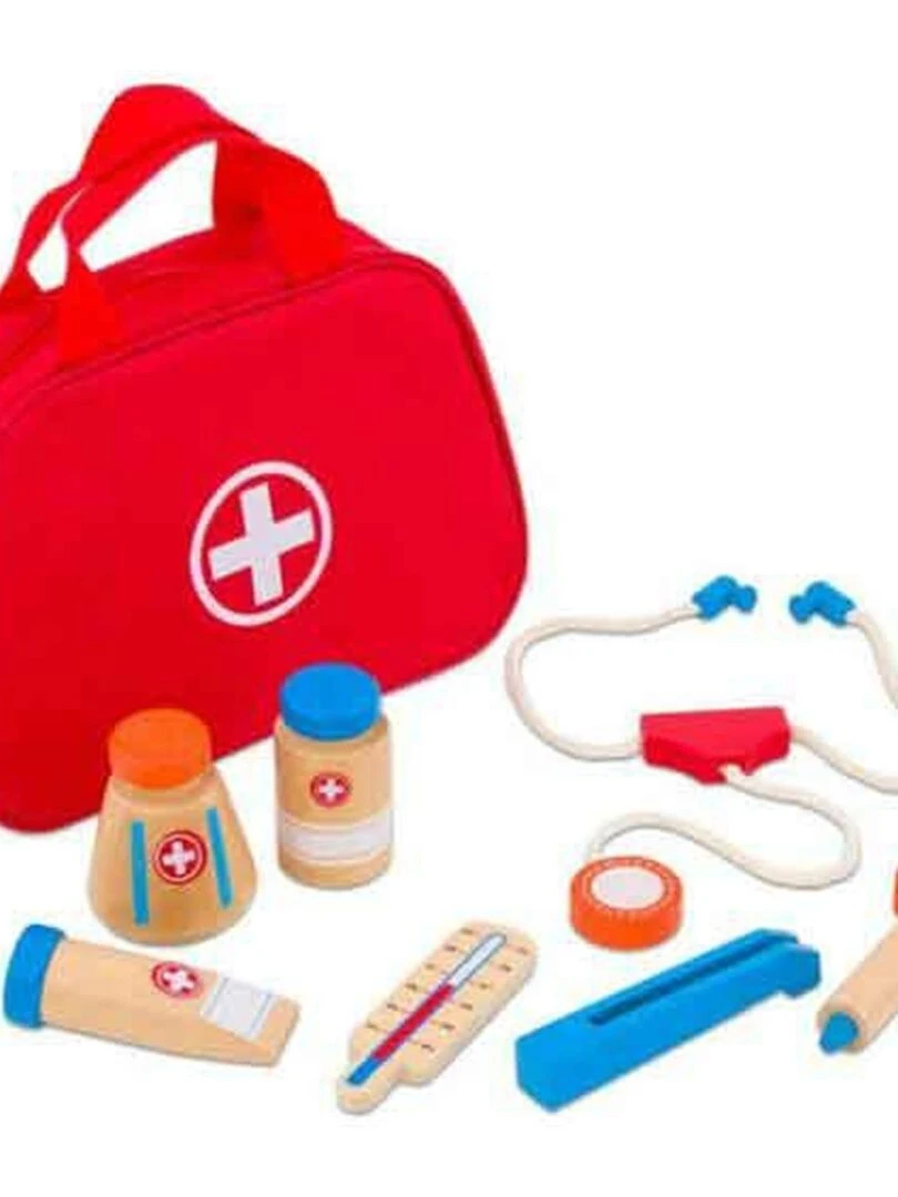 Jouéco Mallette de médecin avec accessoires en bois 8 pièces   N/A