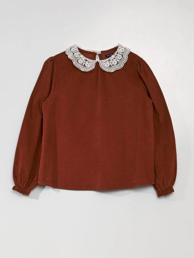 Blouse en velours marron
