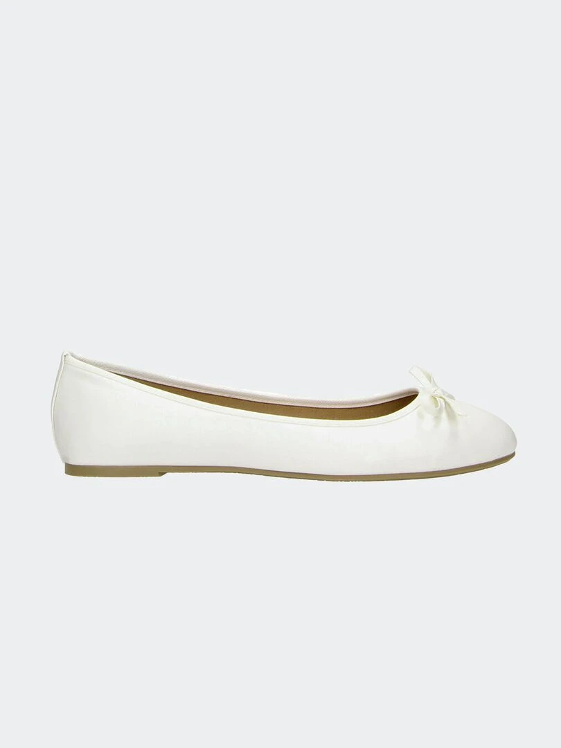 Ballerines avec nœud fantaisie Blanc