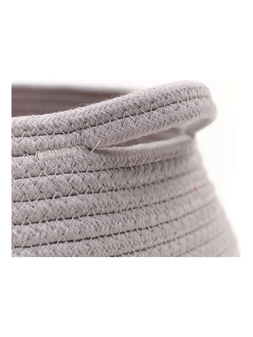 Panier rond tressé 'LA FACTORY' 'TODAY' Gris clair
