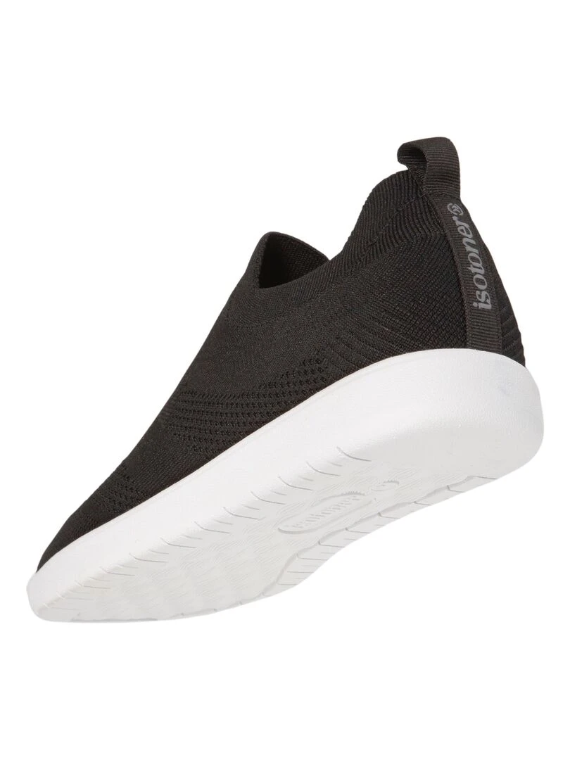 Baskets Confort Femme Slip on à bandes Noir   Noir