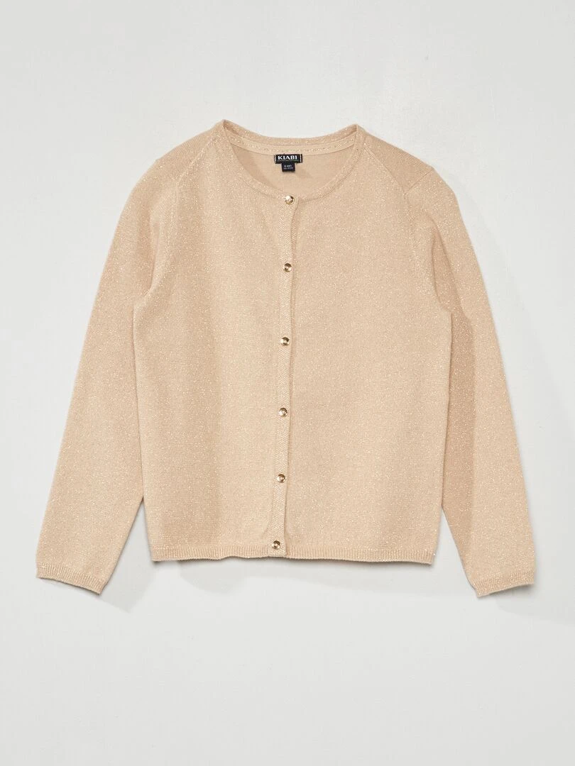 Gilet boutonné fantaisie Beige