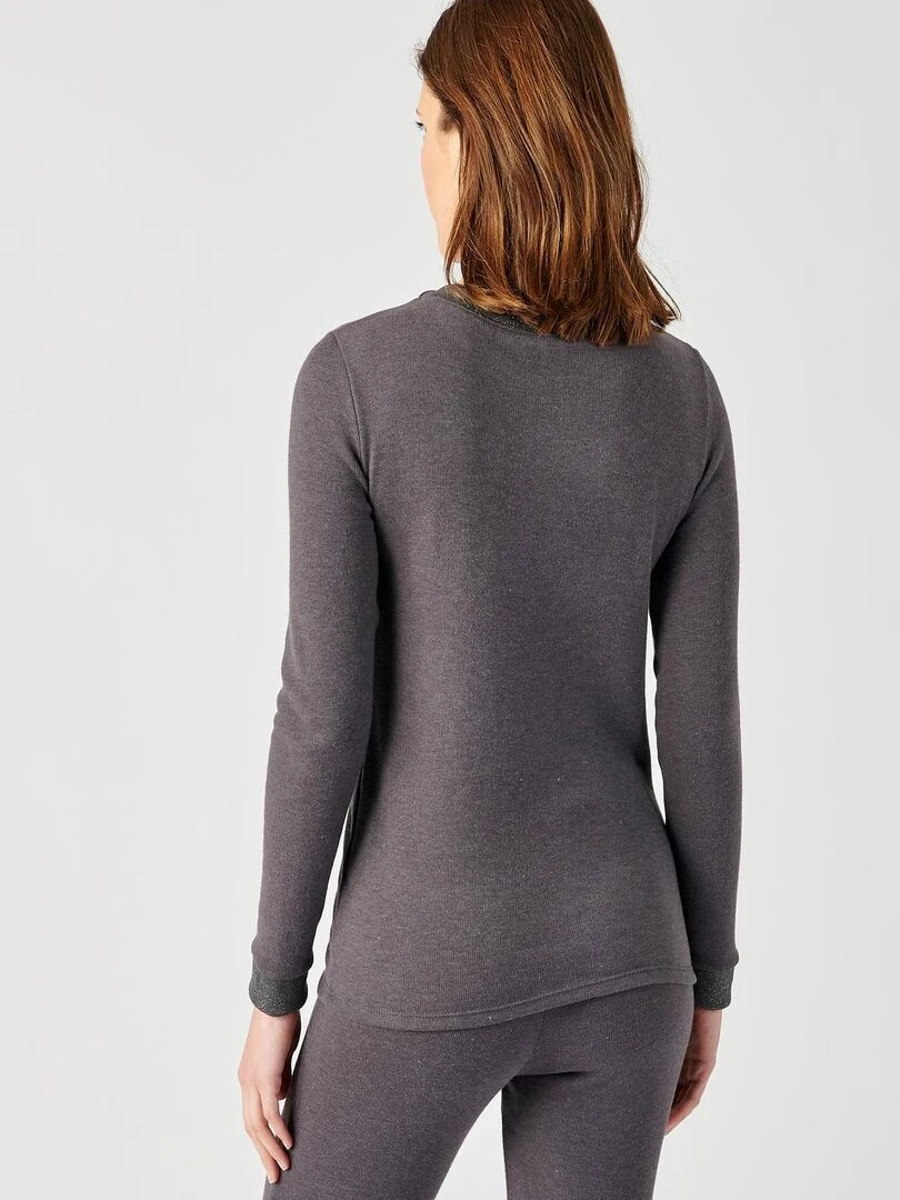 Sweat shirt femme molleton gratté Thermolactyl Sensitive   Damart   Gris foncé