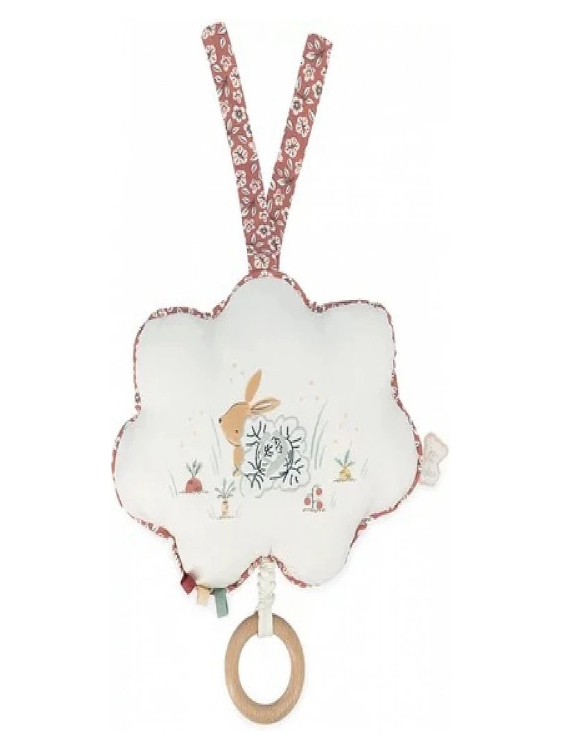 Mobile Musical En Tissu Mon Petit Lapin (15 Cm) Rouge