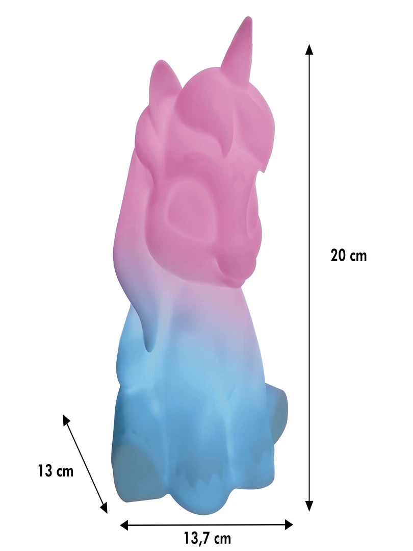 Licorne Veilleuse En 3d Env 20 Cm Avec Diffusion Lumière En Couleurs Transparent