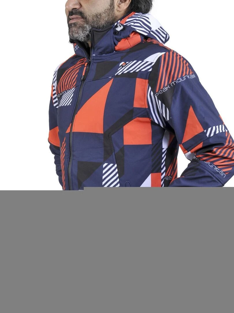 Blouson softshell homme COVER   PEAK MOUNTAIN   Bleu marine