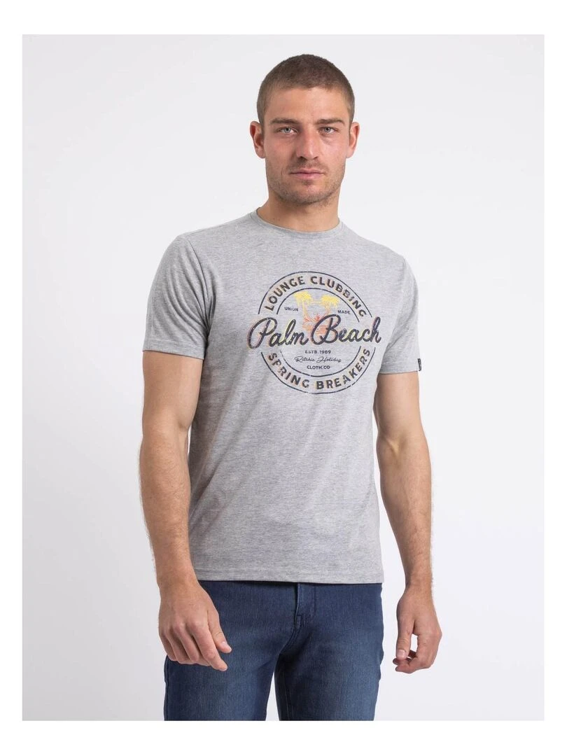 T shirt col rond NAKIWOK Gris