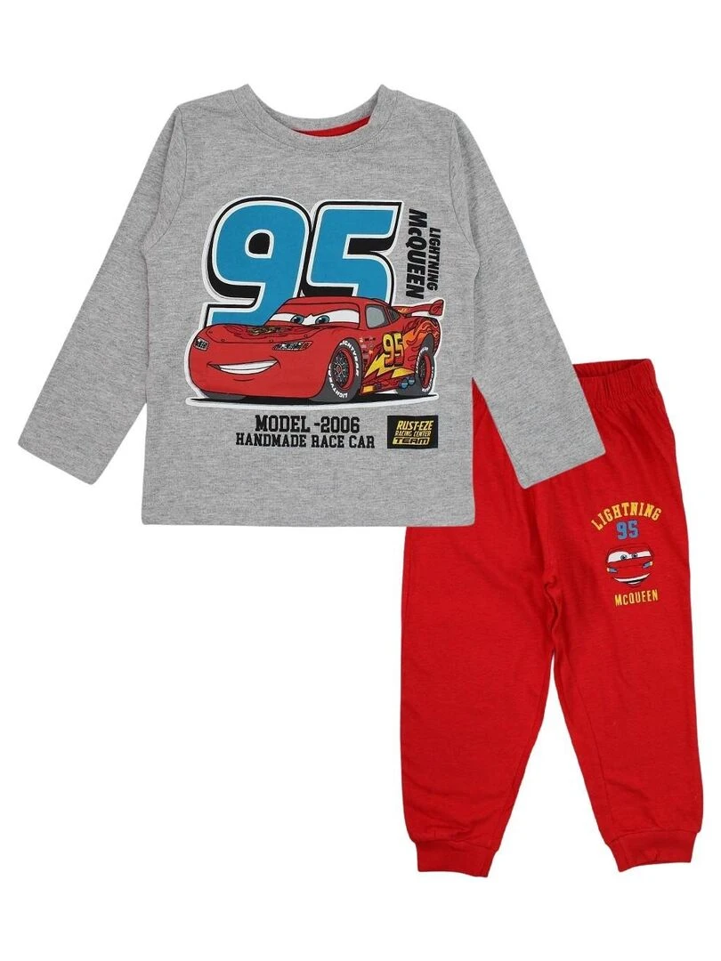 Disney Pyjama garçon imprimé Cars en coton Gris