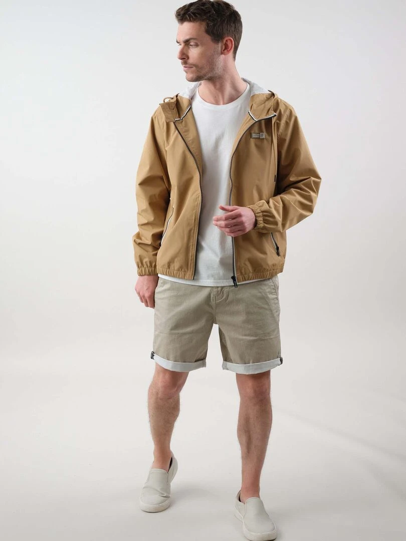 Blouson homme avec capuches doublée 'Deeluxe' Marron caramel
