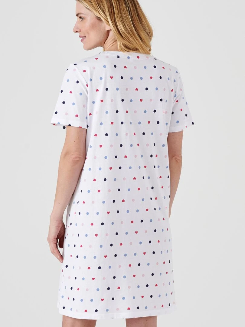 Chemise de nuit manches courtes jersey imprimé   Damart   Rose