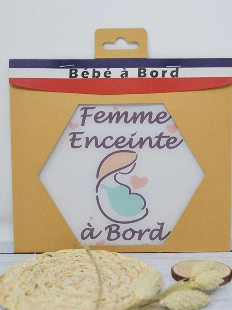 Adhésif / Autocollant bébé à bord   Femme enceinte à bord   Blanc