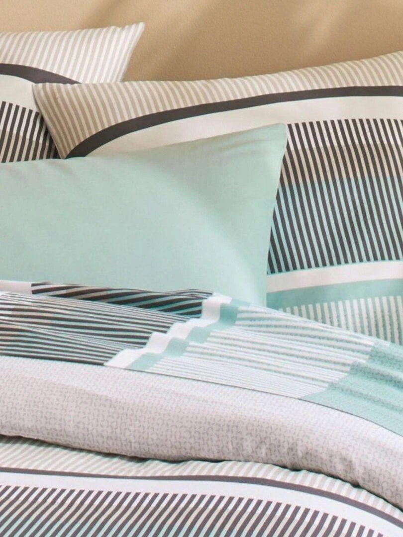 Parure de lit 2 places coton à motifs 240x260 cm   Vert