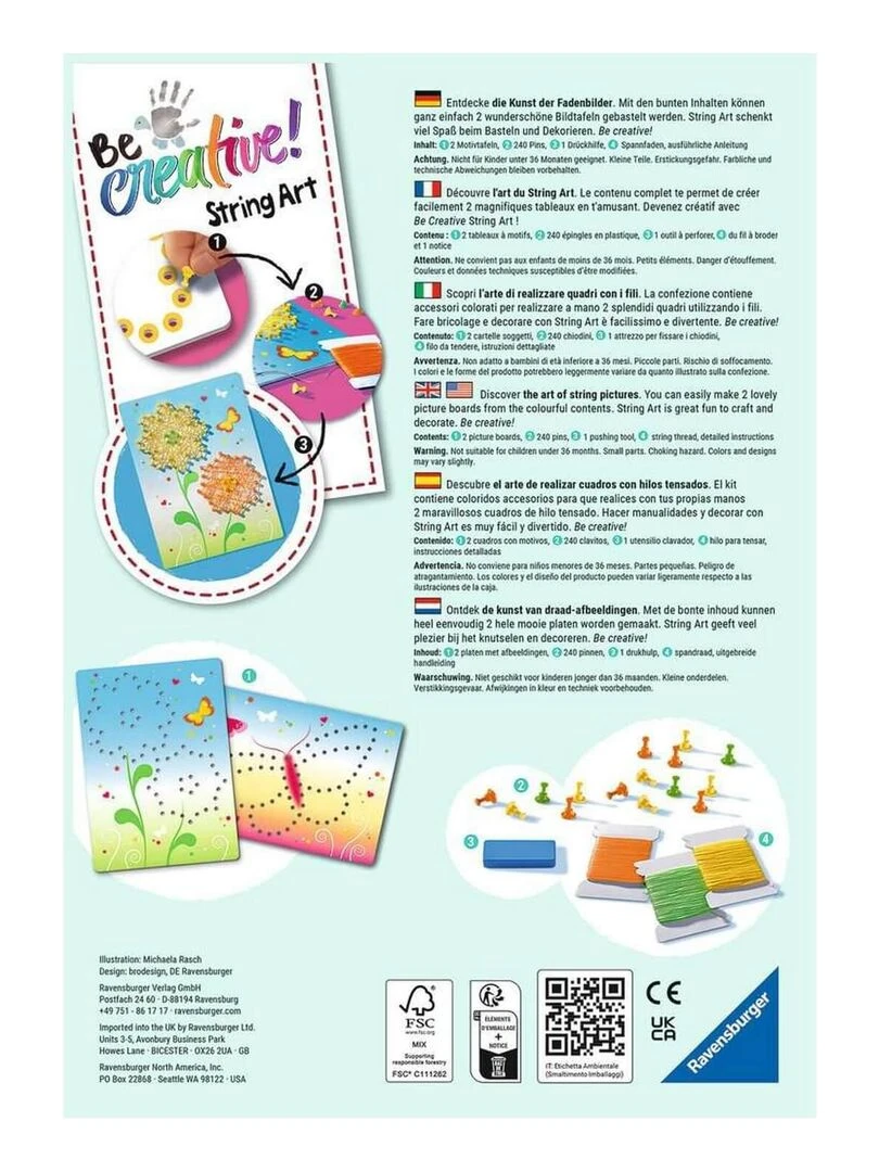 Tableaux en fil tendu String Art : Papillons   N/A