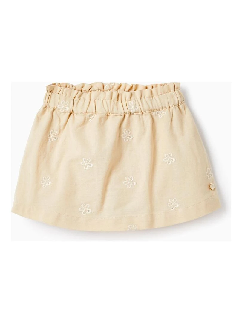 Jupe short avec motif de fleurs brodées pour bébé fille MATISSE Beige