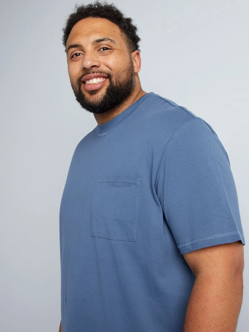 T shirt en jersey uni   Bleu