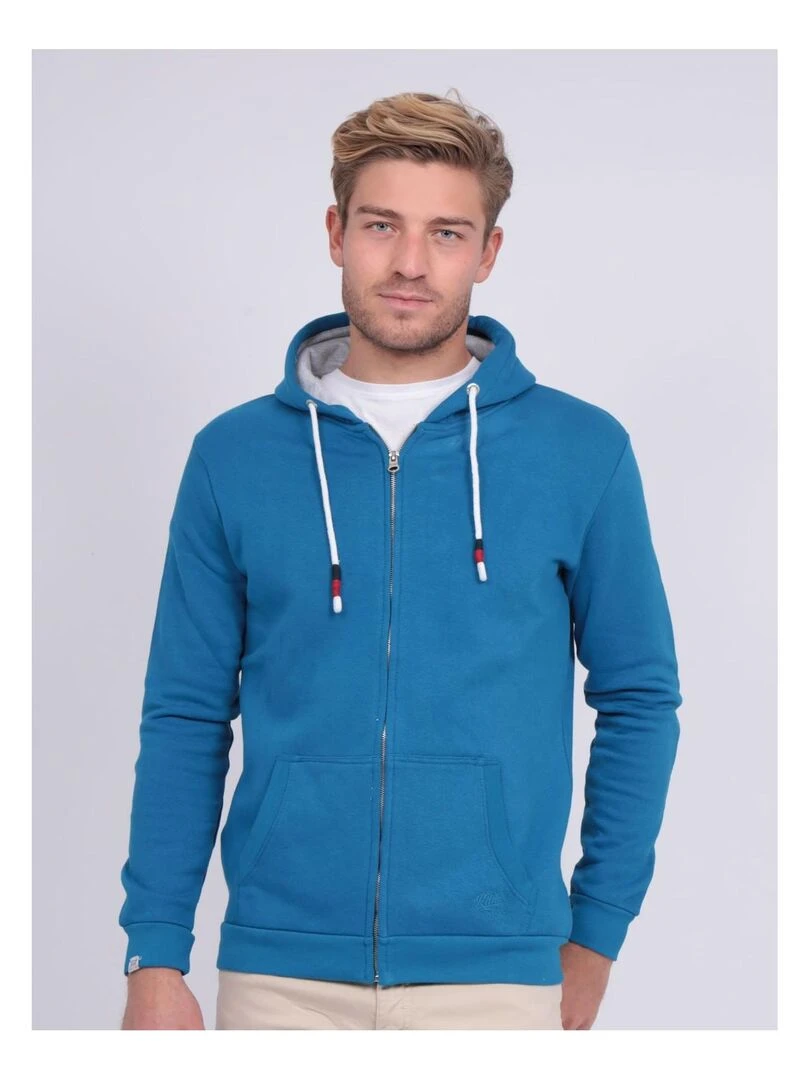 Sweat zippé capuche WAMS Bleu roi