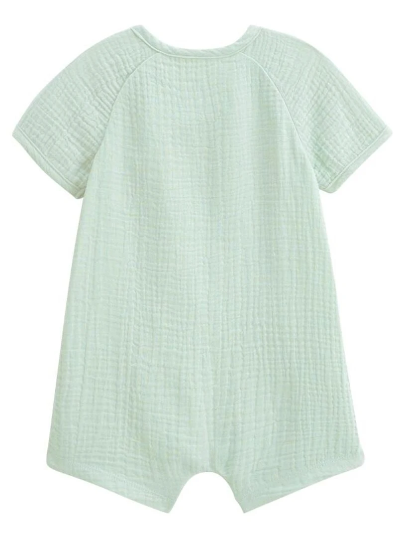 Barboteuse bébé en gaze de coton ouverture croisée Frimousse Vert