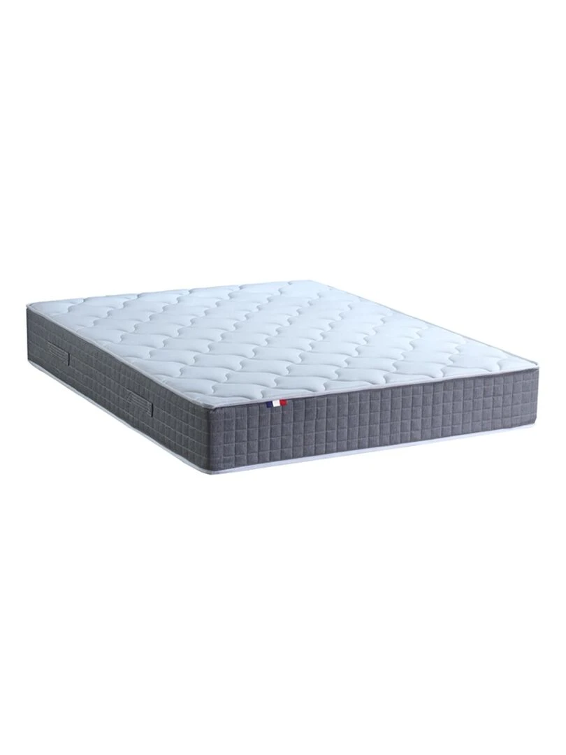 Matelas Ressorts 7 zones MAX H30 Fabriqué en France Blanc Gris