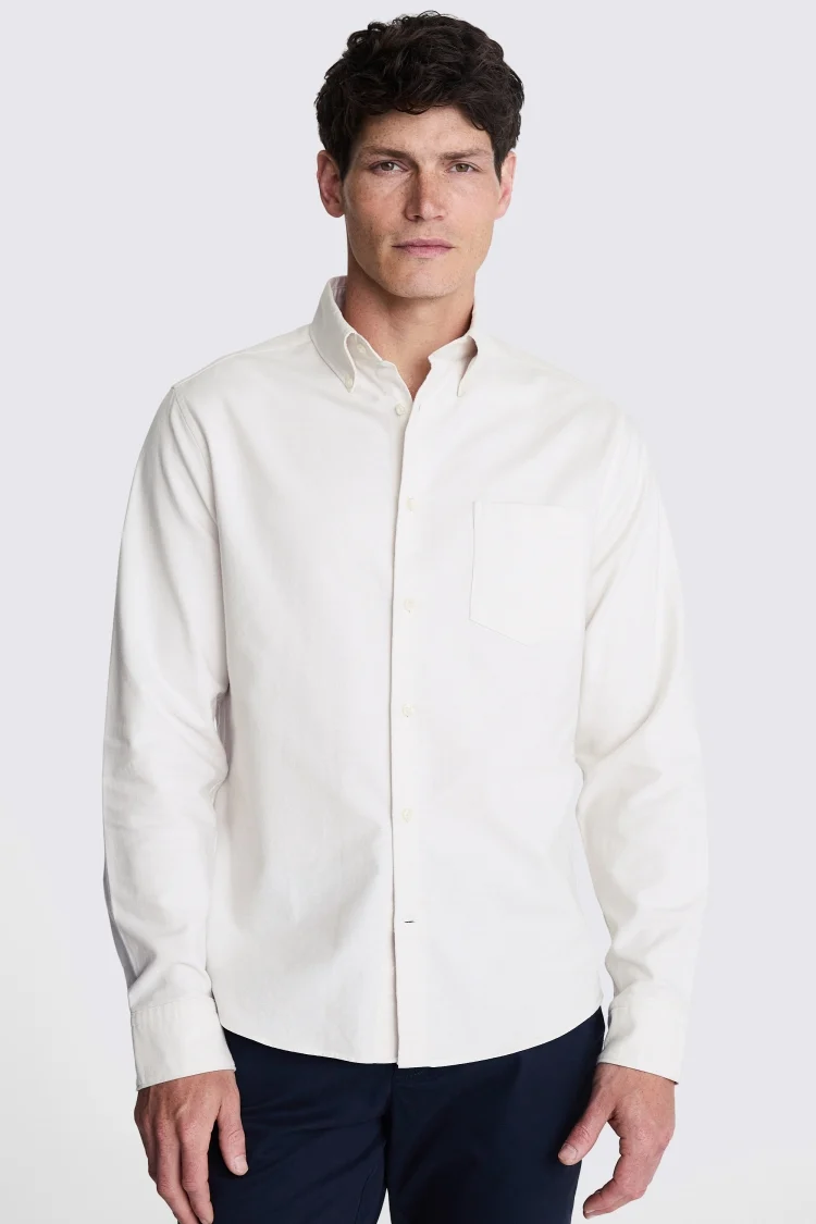 Ecru Washed Oxford Shirt Buy Online at Moss