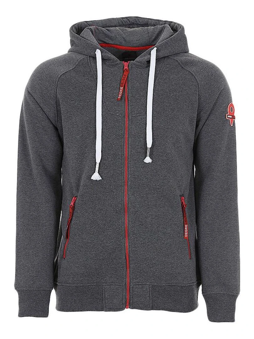 Sweat zippé à capuche homme CAUVY DEGRE CELSIUS gris anthracite