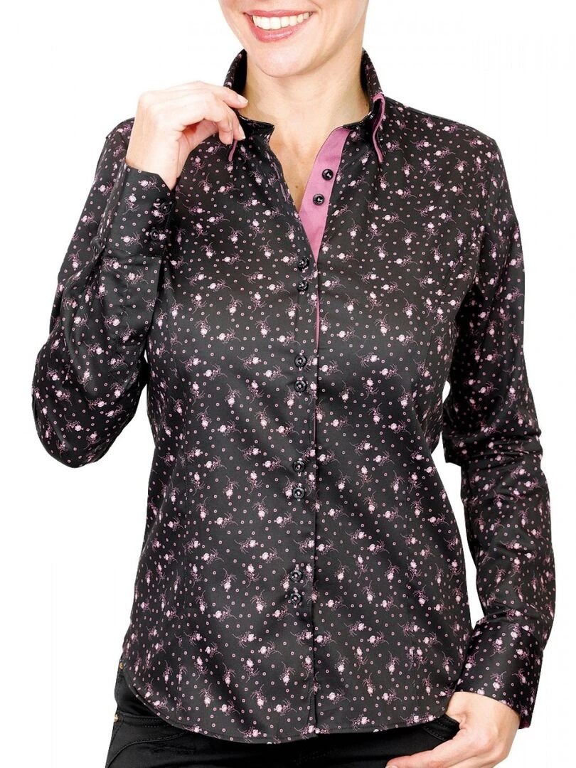 Chemise double col WILMA   Noir