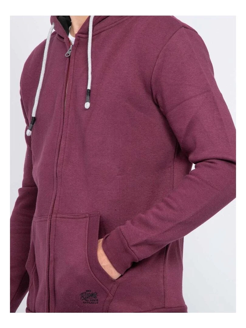 Sweat zippé capuche WAMIN   Violet