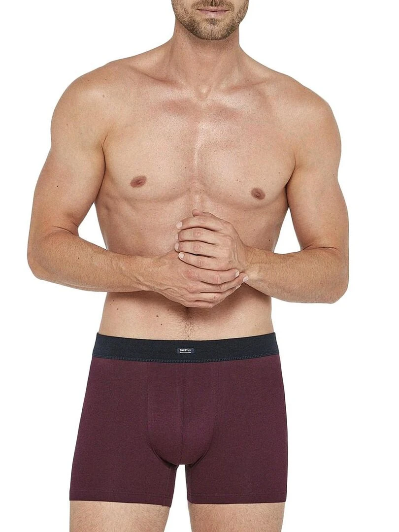 Boxer en coton ceinture tubulaire sans coutures Rouge