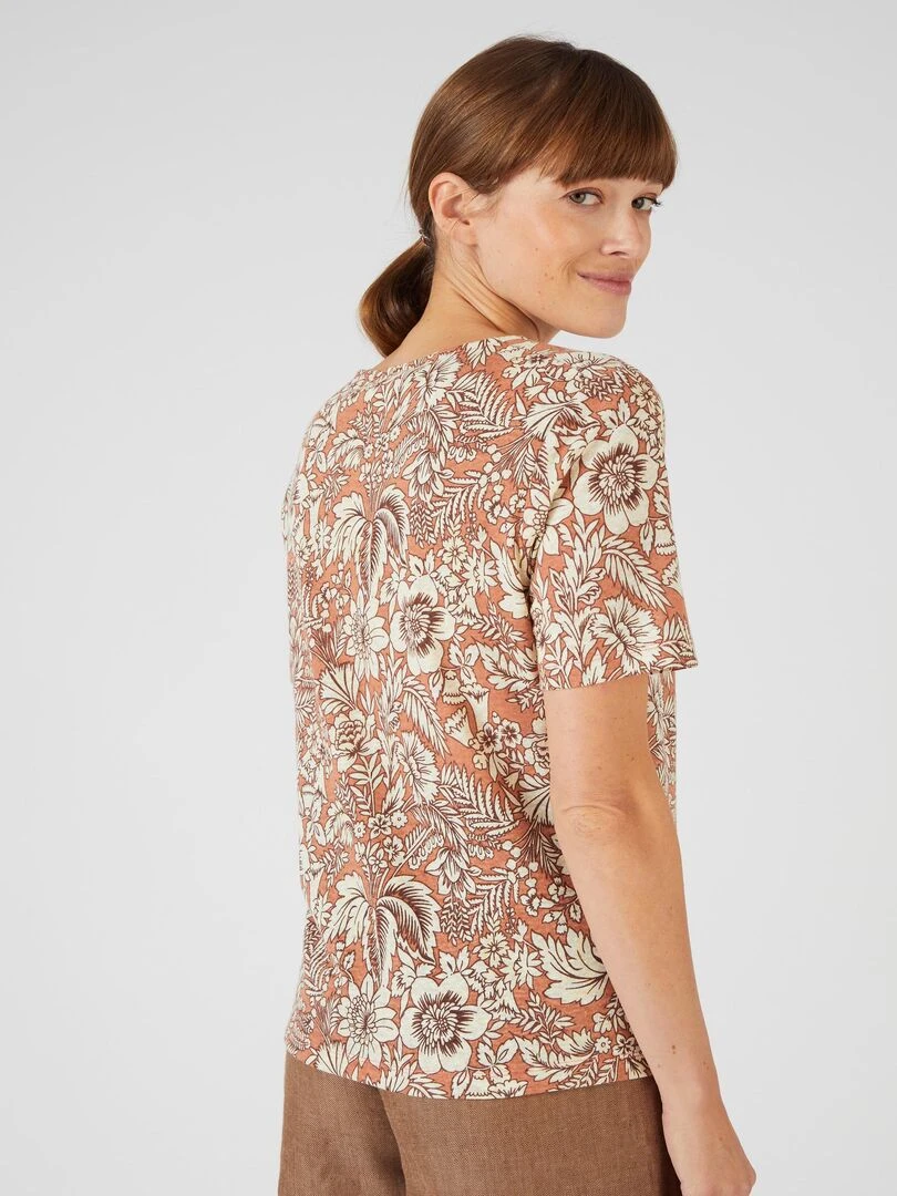 Tee shirt en lin mélangé   Damart   Orange