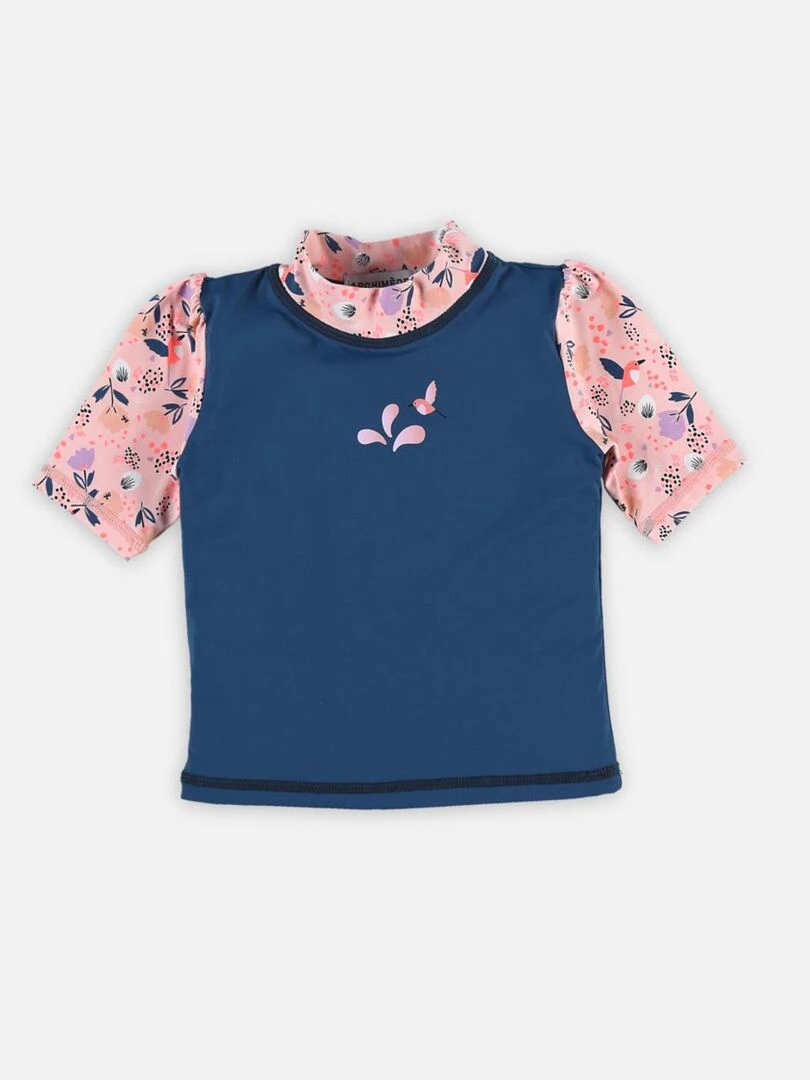 Haut anti UV Fleurs Archimède Bleu