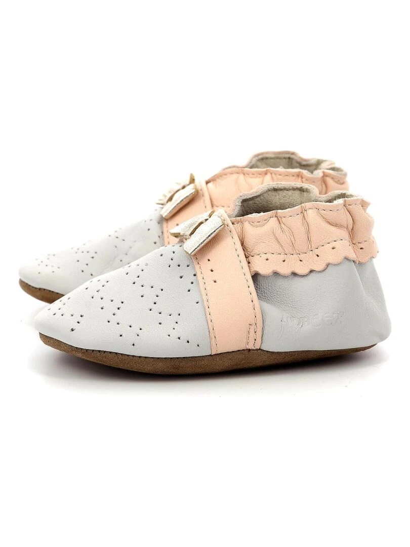 Chaussons Cuir Happy Mood   Gris