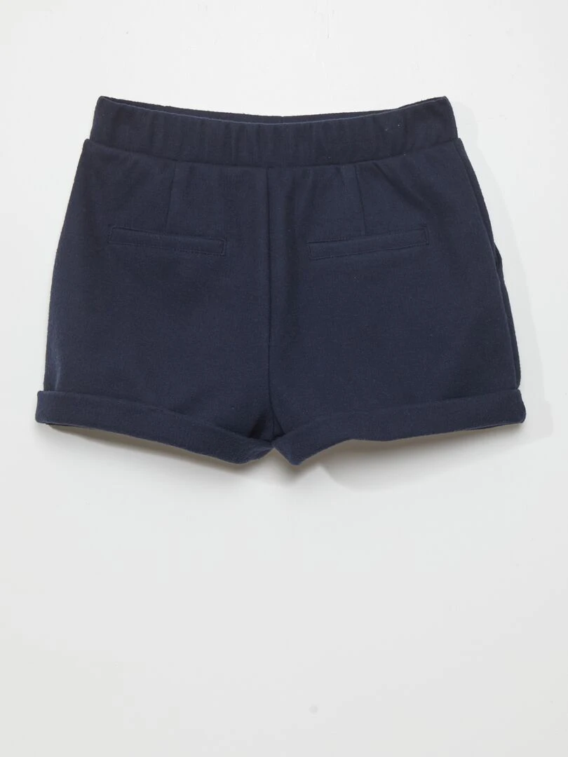 Short effet lainage bleu marine