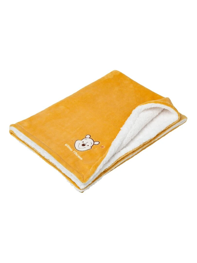 Couverture bi matière 75x100 cm Winnie Retro Jaune