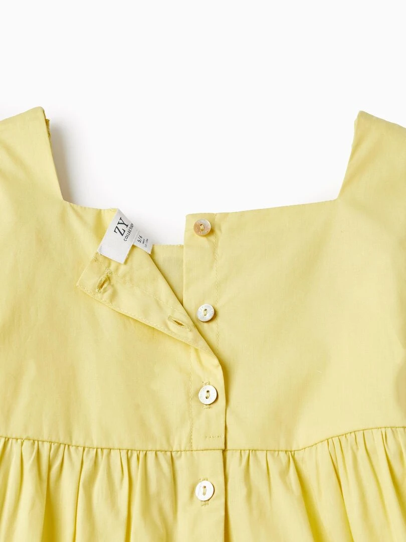 Robe En Coton Texturé Pour Fille manches courtes MATISSE   Jaune