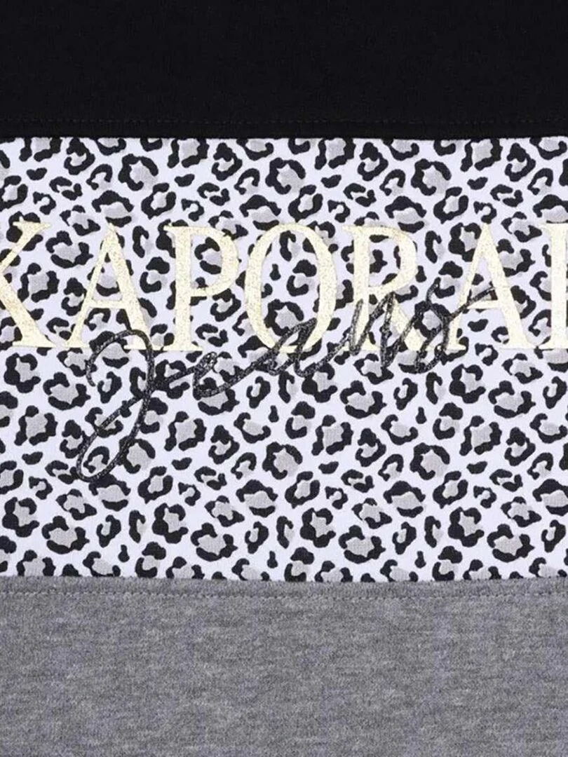 KAPORAL   Sweat coton fantaisie droite   Noir
