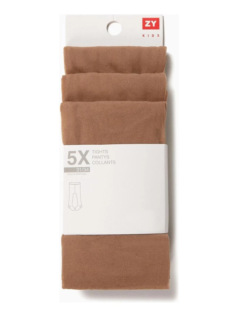 5 Collants fille   Beige