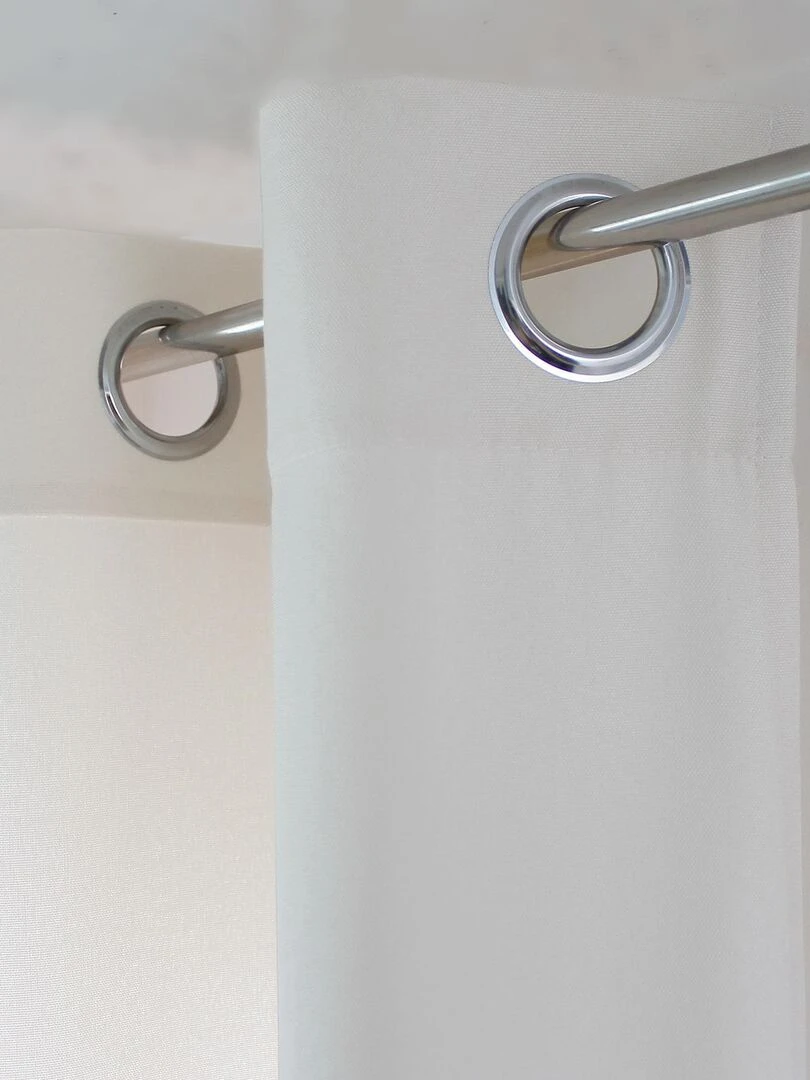 Rideau tamisant uni à œillets   Ecru